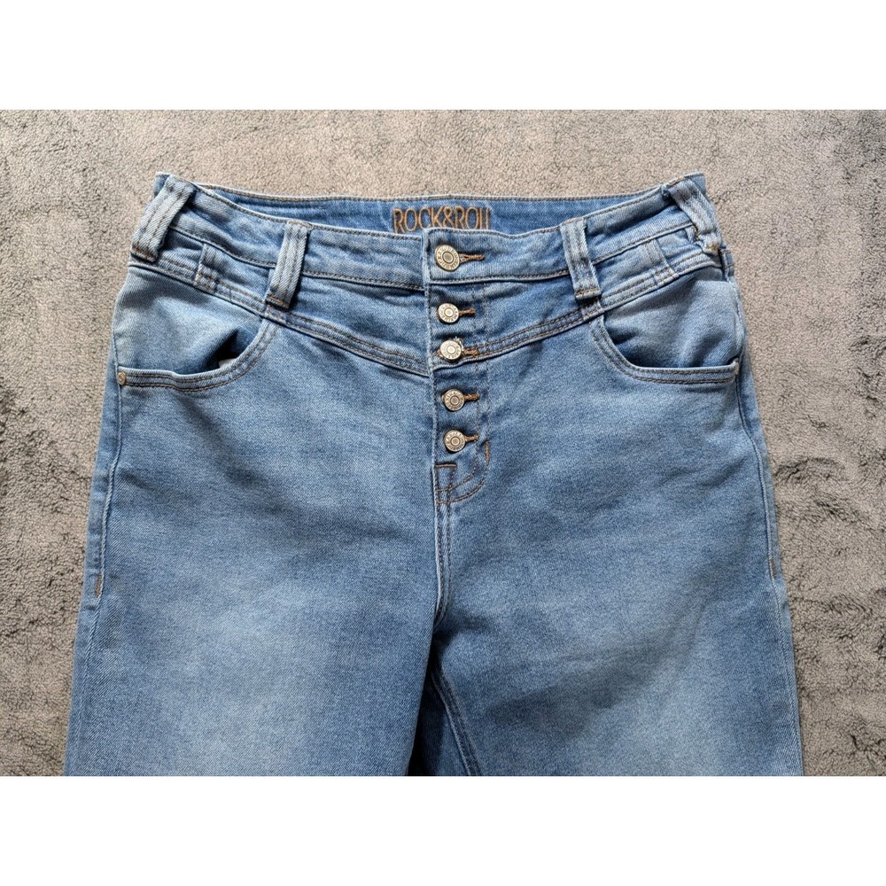 Rock & Roll Denim Button Fly Flare Jeans Women's Size 30 Medium Wash - Picture 2 of 13